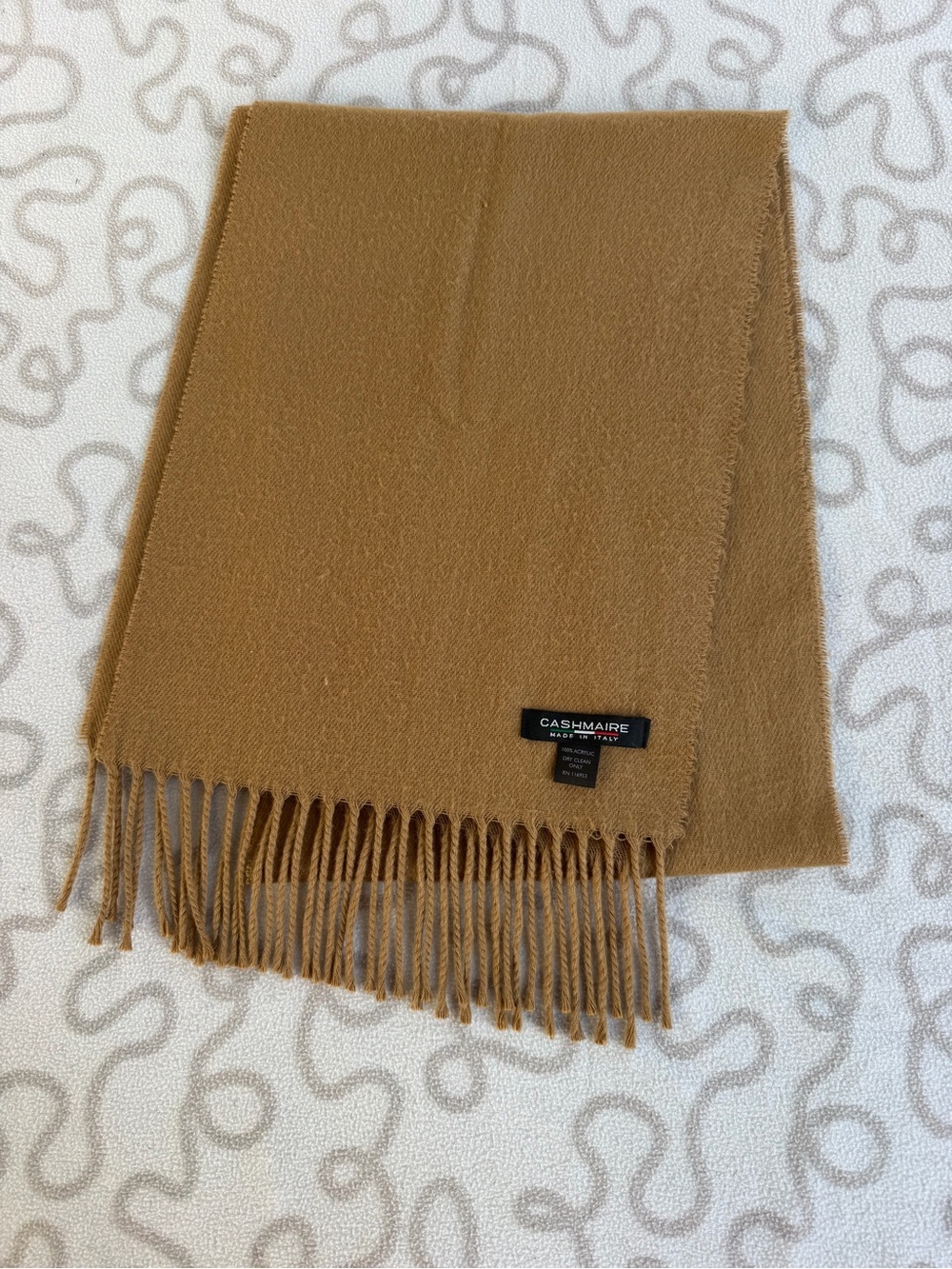 Tan Cashmaire Scarf made in Italy